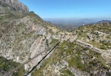 Mapimi mit Mine und Brücke von Ojuela im Bundesstaat Durango